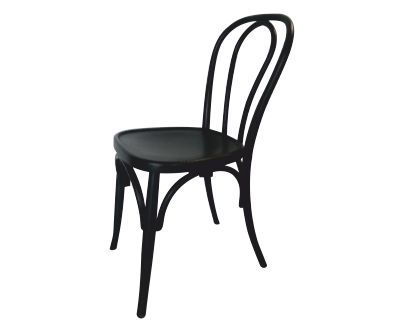 Kaffeehausstuhl "Wien schwarz" runde Rückenlehne eckige (abgerundet) Sitzfläche